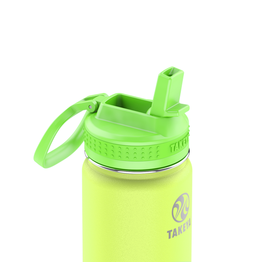 actives-kids-glow-in-the-dark-water-bottle-with-straw-lid-x8 51075-Actives-Kids-Straw-18-GID-LightningGreen-closeup.png