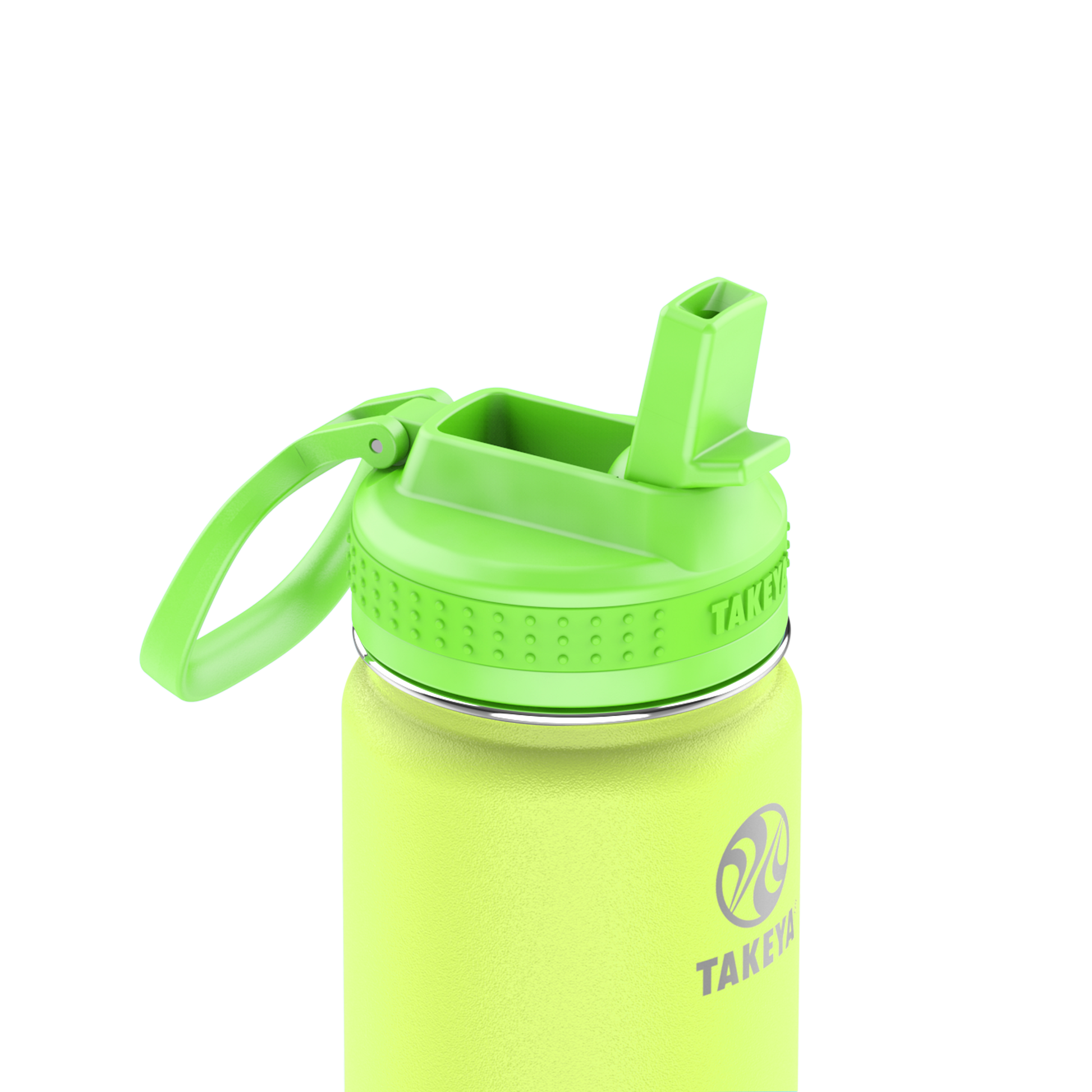 actives-kids-glow-in-the-dark-water-bottle-with-straw-lid-x8 51075-Actives-Kids-Straw-18-GID-LightningGreen-closeup.png